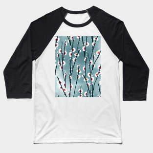 Plum Blossom Branch Pattern Baseball T-Shirt